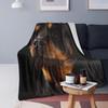 Cute Rottweiler pattern flannel warm air conditioning blanket black 150*200cm