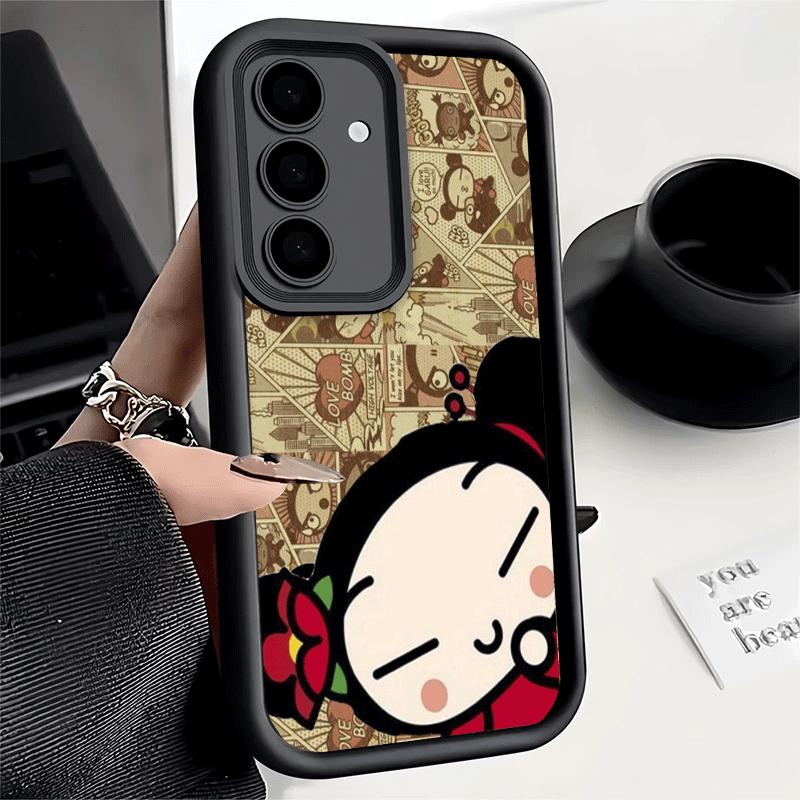 Phone Case for Samsung Galaxy A17 A16 A15 A14 A13 Cartoon Cute Pucca Garu A56 A36 A26 A55 A35 A25 A54 A34 A24 A53 A33 A23 A07 A0