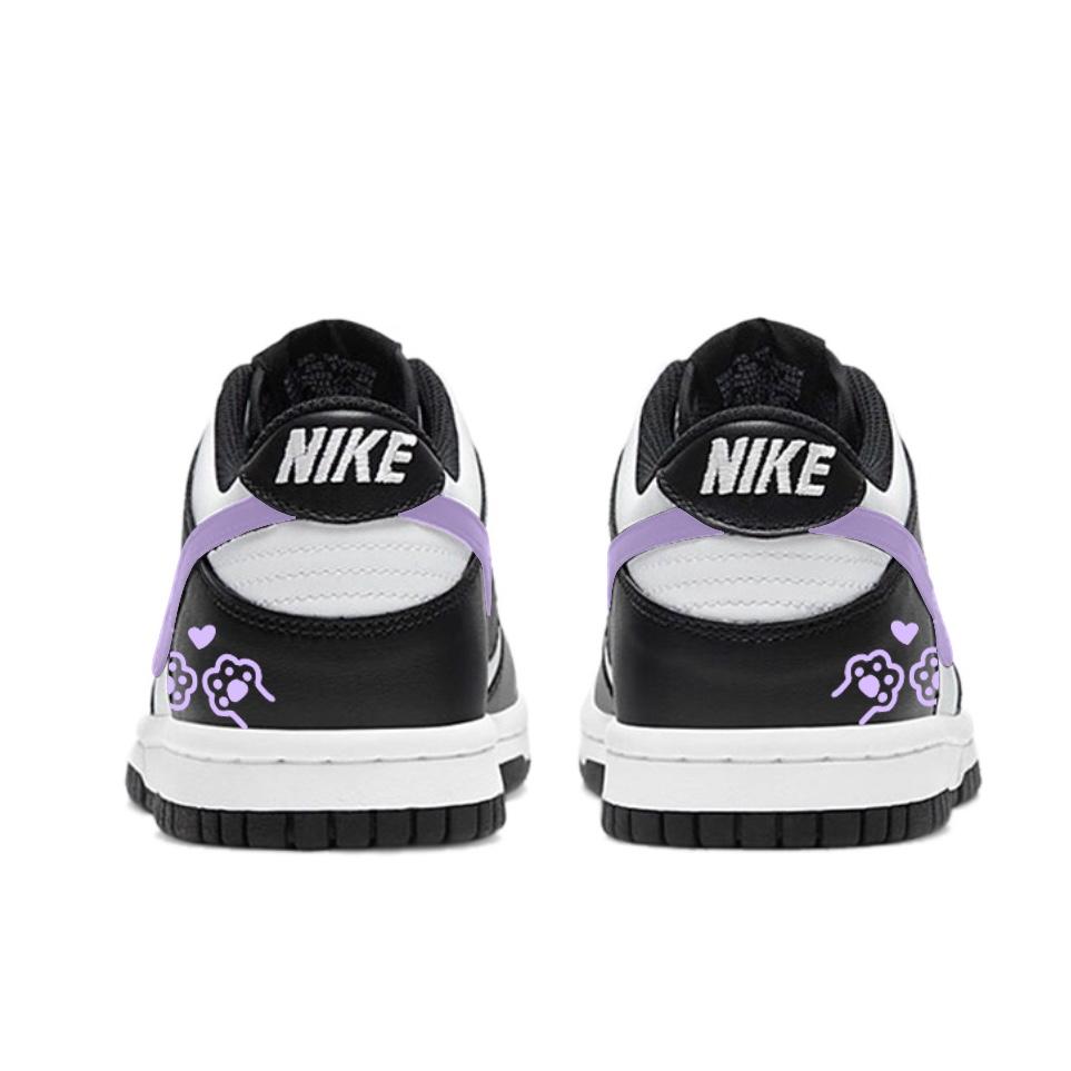 Nike Кроссовки Dunk SB Кожаные Устойчивые к истиранию Низкие Скейтбордические Унисекс Черно-белые DD1391-100(Команда641-)