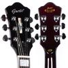 NEW GROTE 335 Style Jazz Electric Guitar, Semi-Hollow Body (Brown)
