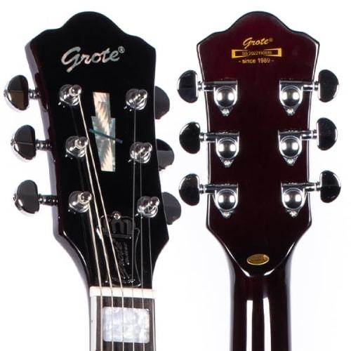 NEW GROTE 335 Style Jazz Electric Guitar, Semi-Hollow Body (Brown)