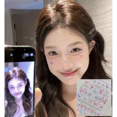 Boutique 38 Glitter Face Face Painting Sticker Cubic Makeup, 1 шт., Бабочка Сэм