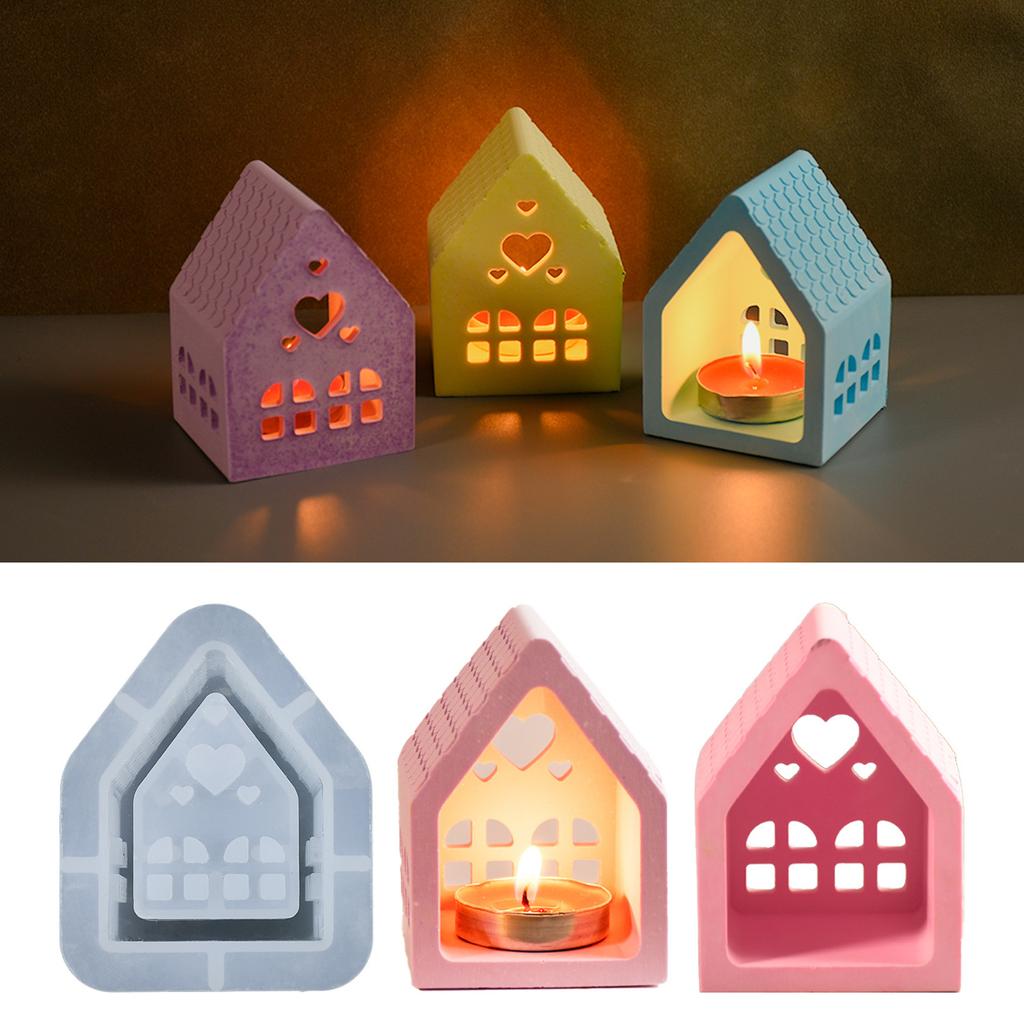 Heart House Resin Silicone Molds Epoxy Resin Silicone Forms for Tealight Holder Candle Holder Paste Decoration