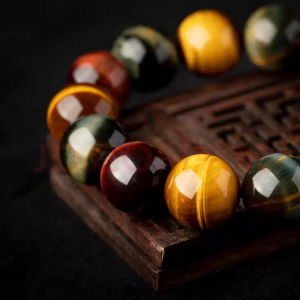 8-14mm Genuine Color Tiger Eye Hand String Tiger Natural Stone Bracelet Mens for Jewelry Making Design Gifts For Boy Friend