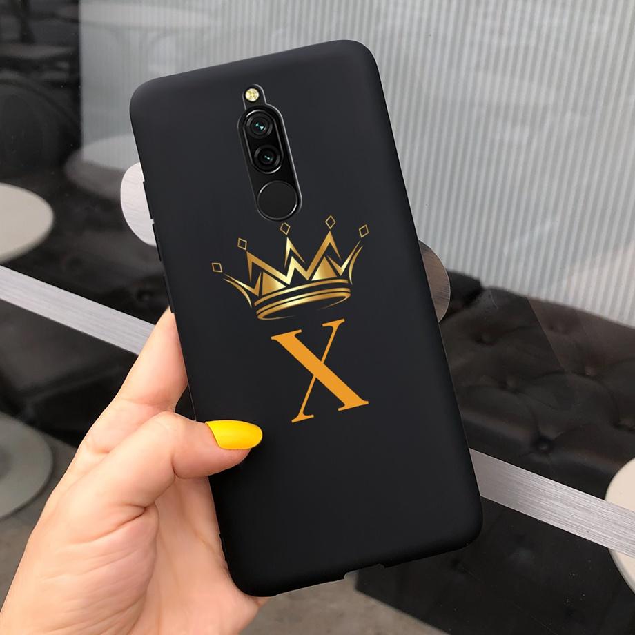 For Xiaomi Redmi 8 8a Case Redmi Note 8 8t Initial Letters Phone Case Back Cover For Redmi8A Note8 Soft Silicone TPU Bumper Etui