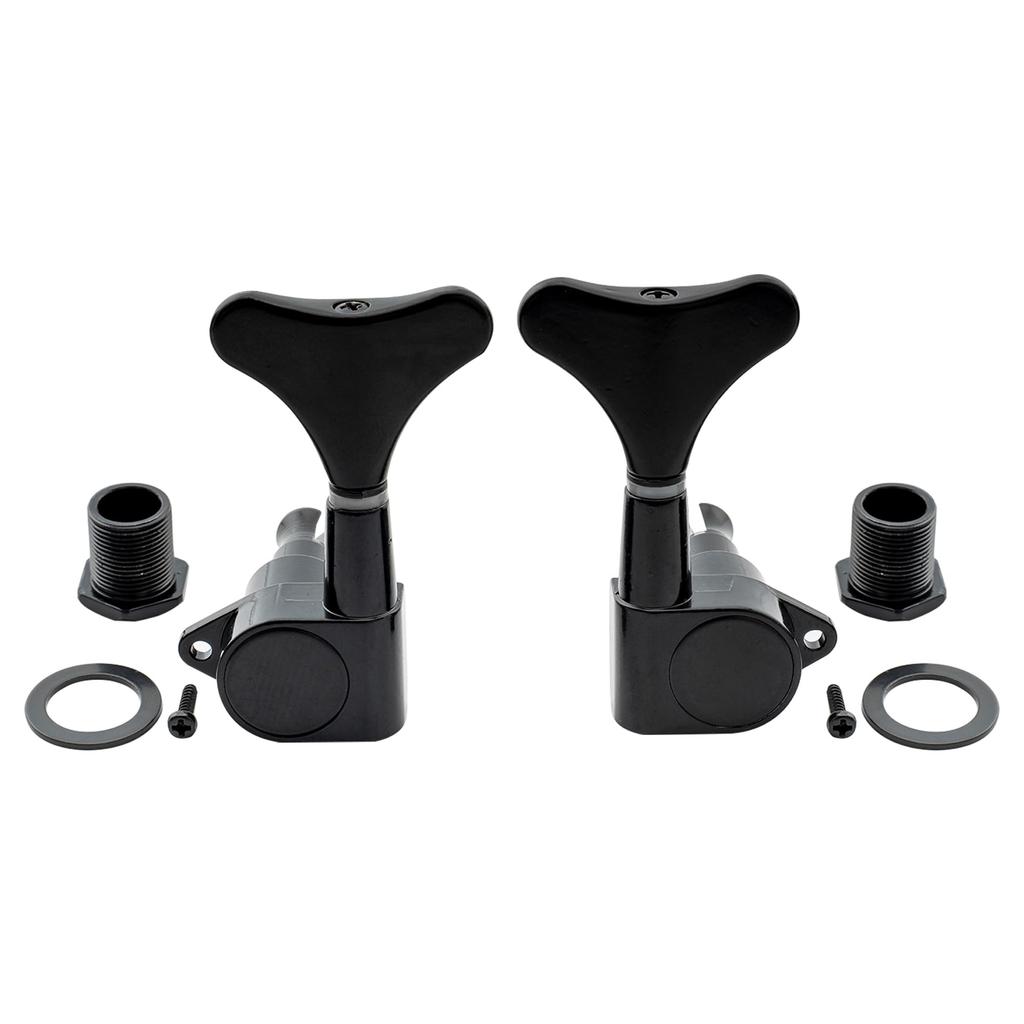 Musiclily Basic L2+R2 Bass Tuners for 4-String Ibanez-Style Electric Bass, Black