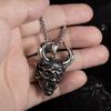 Vintage Prajna Mask Punk Titanium Pendant Necklace