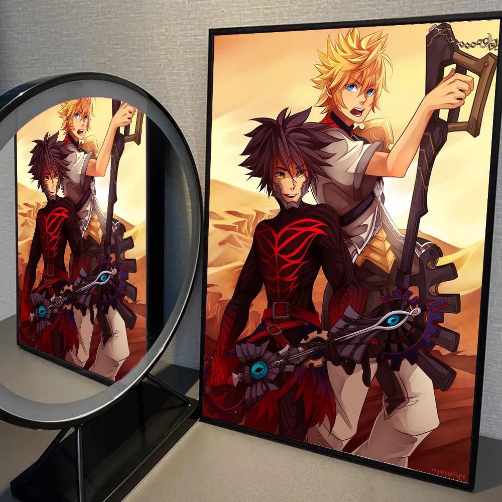 1 шт. Нордический Аниме Постер Kingdom Hearts Самоклеящийся Арт Водонепроницаемая Бумажная Наклейка Декор Стены Кофейни Бара Комнаты