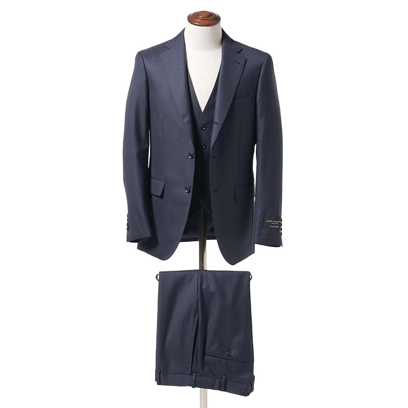 [Beams Heart] suit 130's glen check 3 buttons 3 piece suit men's NAVY XL