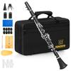 BQKOZFIN Clarinet 17 Keys ABS Resin Body Wind Instrument Set Easy To Clean Black B Nickel-plated Beginner's F-300 (Performance)