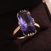 Кольца Huitan Long Shape Acrylic Purple Stone для женщин, модные свадебные кольца для вечеринок, элегантные женские аксессуары, модные ювелирные изделия