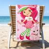1pc Princess Strawberry2 Beach Towel, Beach and Seaside Swimming Pool Equipment, Fashion Pattern, Rectangular, Travel Essentials