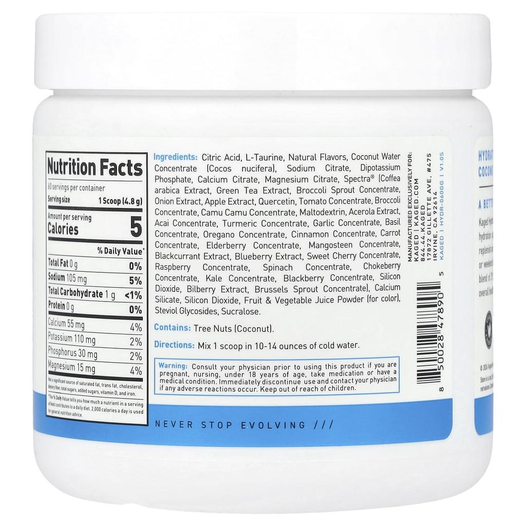 Kaged Hydrated, Glacier Grape, 10.16 Oz (288 G)