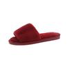 Women House Autumn Winter Furry Slippers Non-Slip Casual Indoor Flats Solid Colors Floor Shoes Ladies Flip Flops Warm Shoes