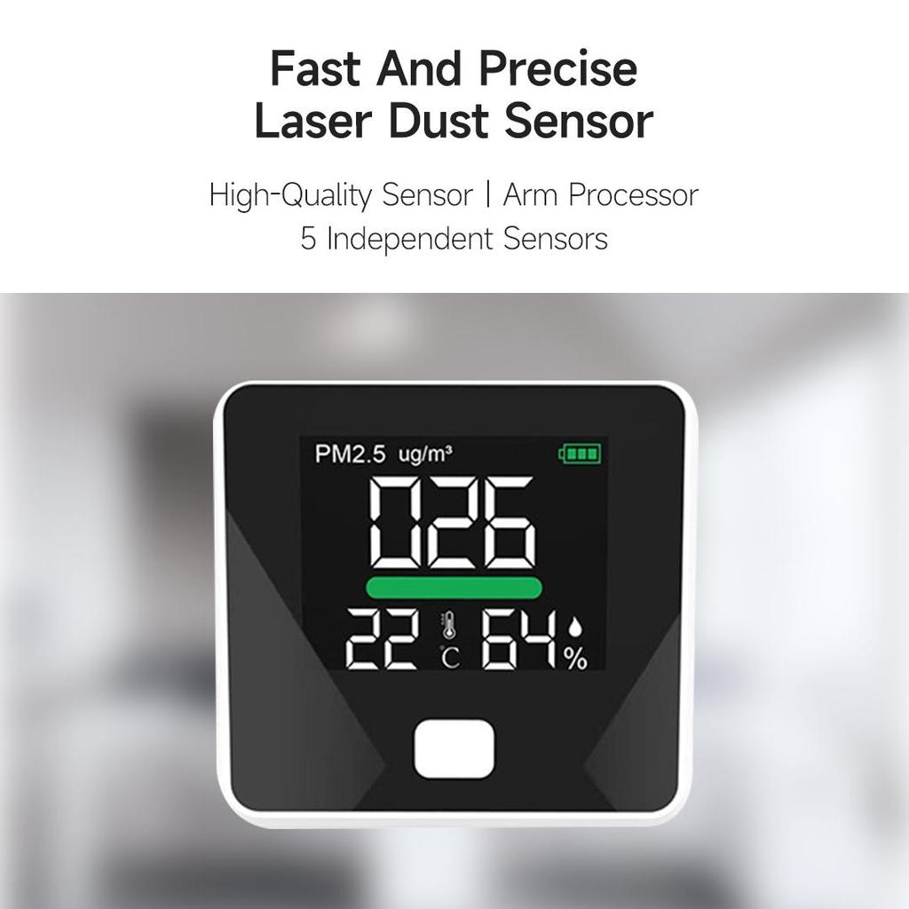 Dienmern PM2.5 Detector with Temperature and Humidity Dispaly Fast And Precise Laser Sensor Air Quality Monitor