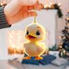 Причудливый желтый акриловый брелок-утка для автомобиля, забавная мультяшная подвесная декорация для автомобилей