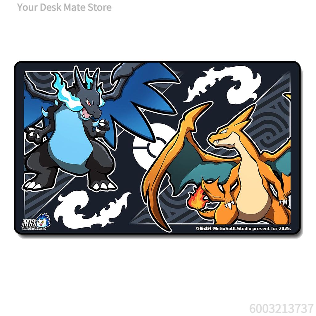 Pokemon Charizard Mega Charizard X TCG Playmat Gaming Mat for Trading Card Game NonSlip Desk Pad