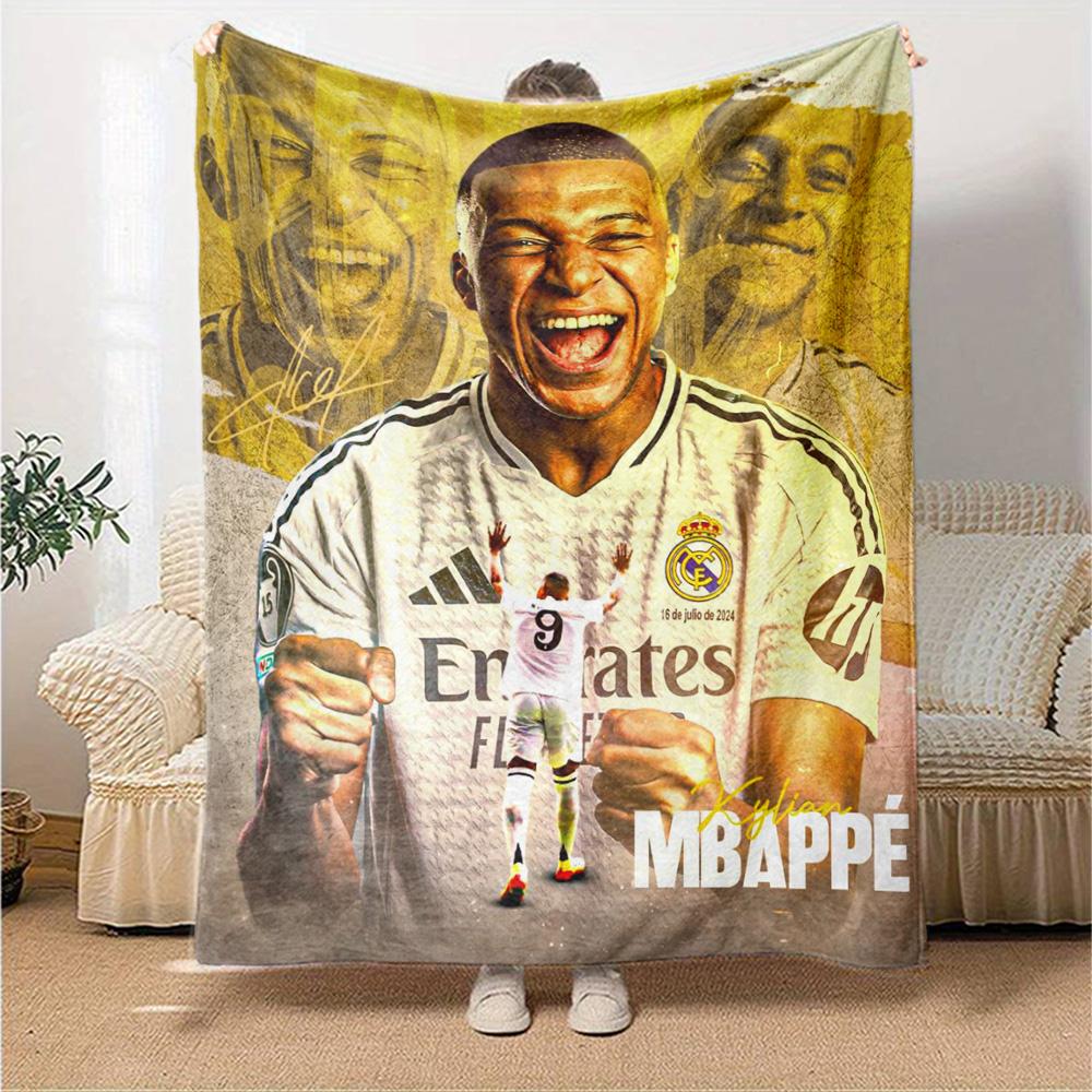 Star Player Kylian Mbappé Blanket Warmthful Decor Great for Chair Livingroom Office Chair for All Occasions Warmthful Decor