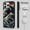 Чехол для телефона «Большая волна в Канагаве» для iPhone 16e, 16, 15, 14, 13, 12, 11, Plus, Pro, Max, Mini с магнитной беспроводной зарядкой MagSafe