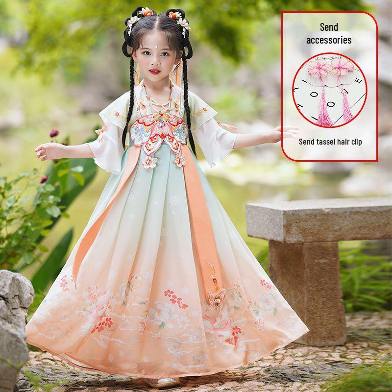 Новое платье-принцесса в стиле Ханьфу 2026 года: Древнекитайский birthday outfit для девочек, вдохновленный феями