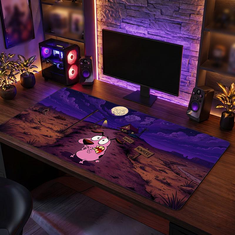 Big Mouse PadCourage the Cowardly Dog Extended Soft Desk Mat Gaming Office Computer Table Decor Mat