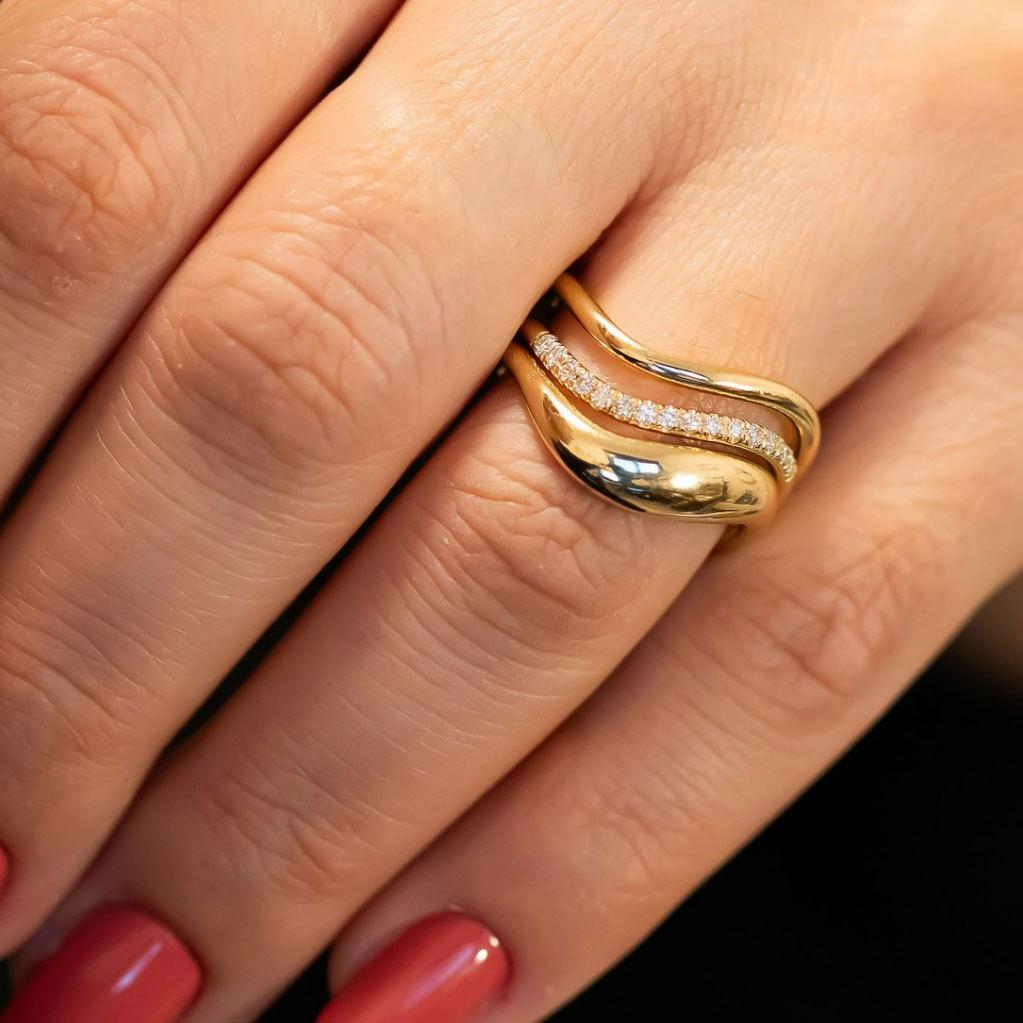 New Trendy Rings for Women High Quality Gold Color Brilliant Cubic Zirconia Finger-rings Wedding Engagement Jewelry