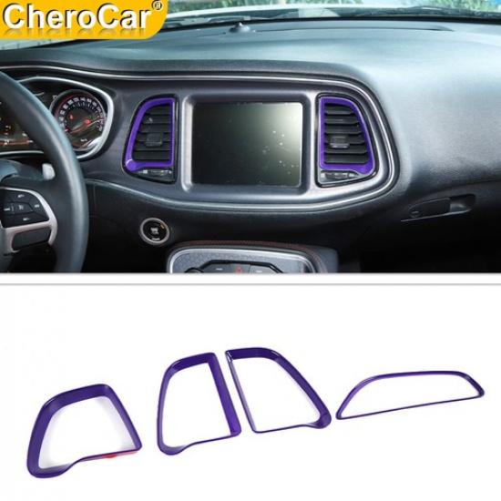 Console Air Condition A/C Vent Trim Cover Ring for Dodge Challenger 2015+ Purple
