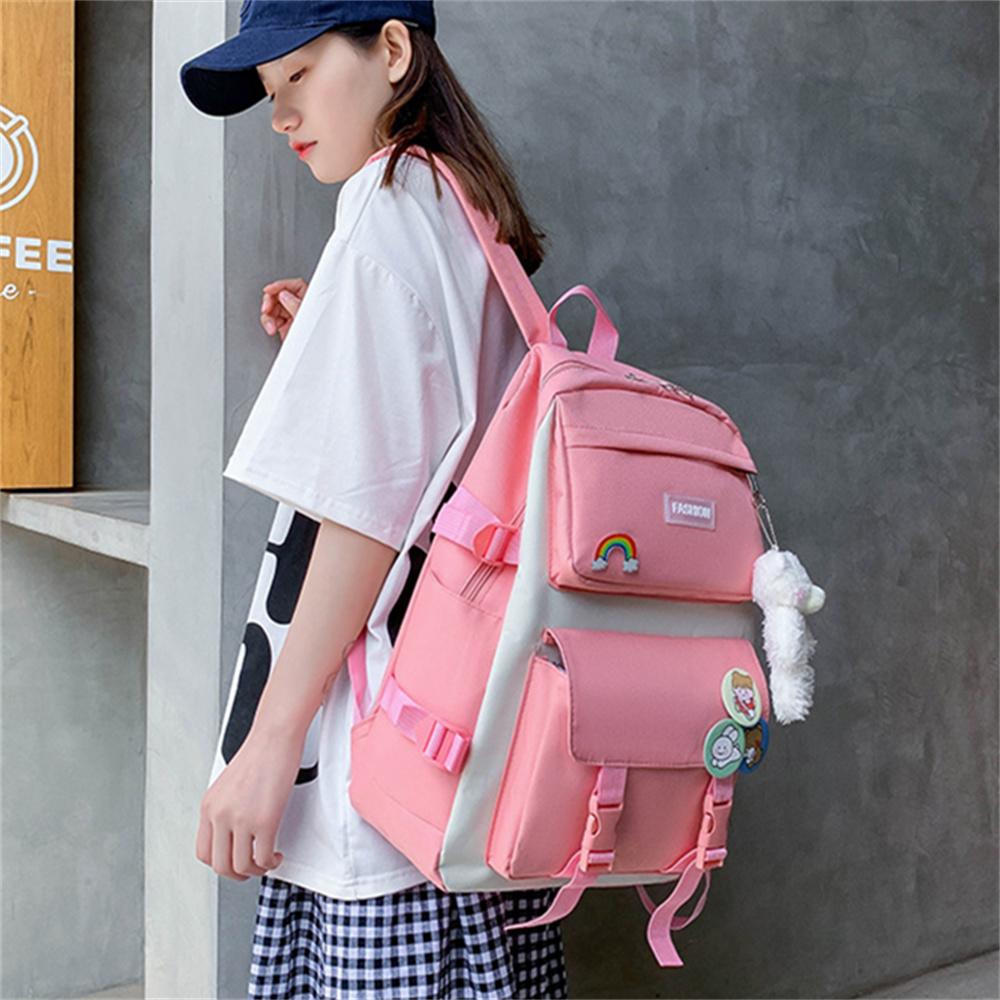 New Schoolbag Four-piece Backpack Simple Bag