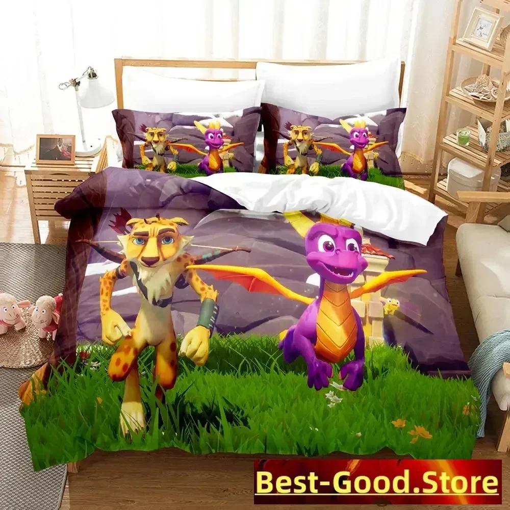 Новый комплект постельного белья Spyro Renited Trilogy Single Twin Full Queen King Size Bed Set Adult Kid Bedroom Duvetcover Sets Anime Gme