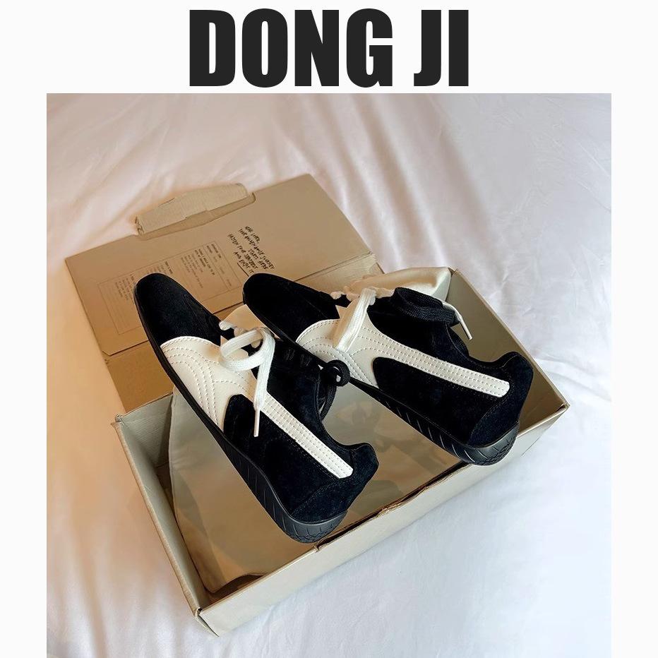 Кроссовки женские ретро-немецкие DONG JI весна 2025 года, новые кожаные кроссовки на платформе для спорта и отдыха, гоночные кроссовки Forrest Gump