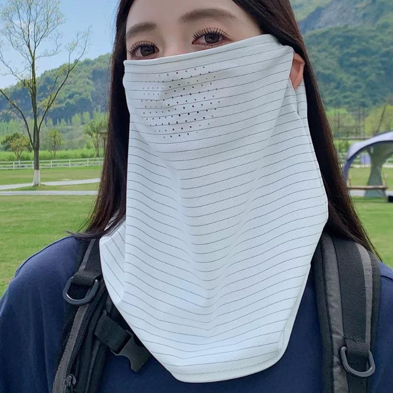 Sun Protection Mask, Ice Silk Scarf, Versatile Neck Gaiter, Summer Neck Protector, Outdoor Cycling Motorcycle Face Scarf for Men and Women