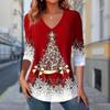 Womens Femme Christmas Tree Long Sleeve Tops T Shirt Plus Size S-8XL