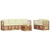 Outdoor Sofa Set 7 pcs Natural and Cream Solid Acacia Wood