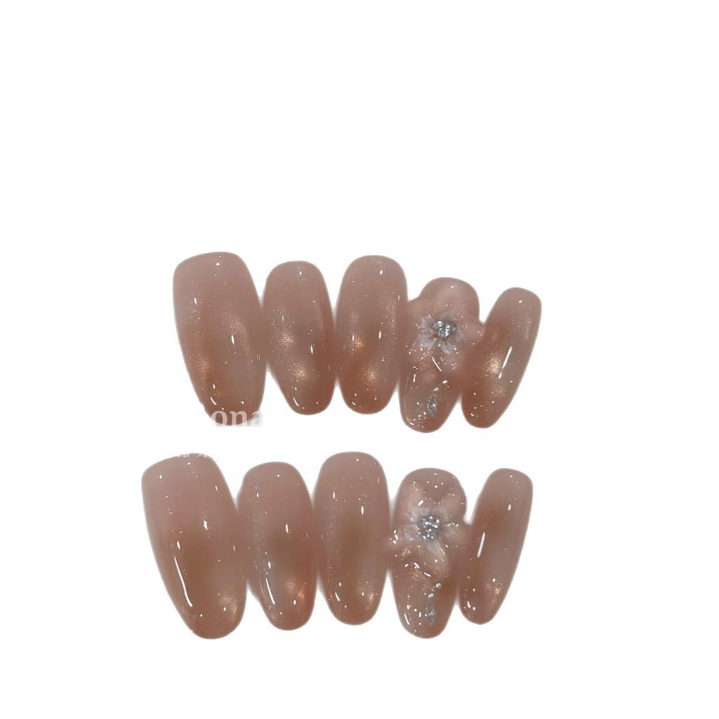 Накладные ногти Средние Стилет Глиттер Накладные ногти Press ons с Дизайном Многоразовые Акриловые Накладные Ногти Полное Покрытие Клеящиеся Ногти Приклеиваемые Ногти для Женщин