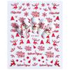 3D Nail Art Christmas Slider Wraps Snowflake Elk Santa Adhesive Flame Sticker Red Gold Manicure Nails Designs