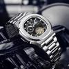 LIGE Dual Seconds Tourbillon Watch 24 Hour Mechanical Watch  Stainless Steel Authentic Men Watch