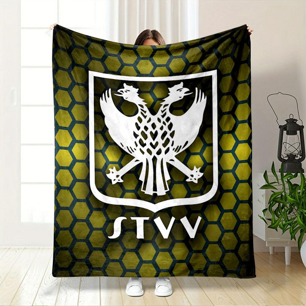 STVV Crest on Hexagonal Pattern for all seasons blanket lunch break throw gift