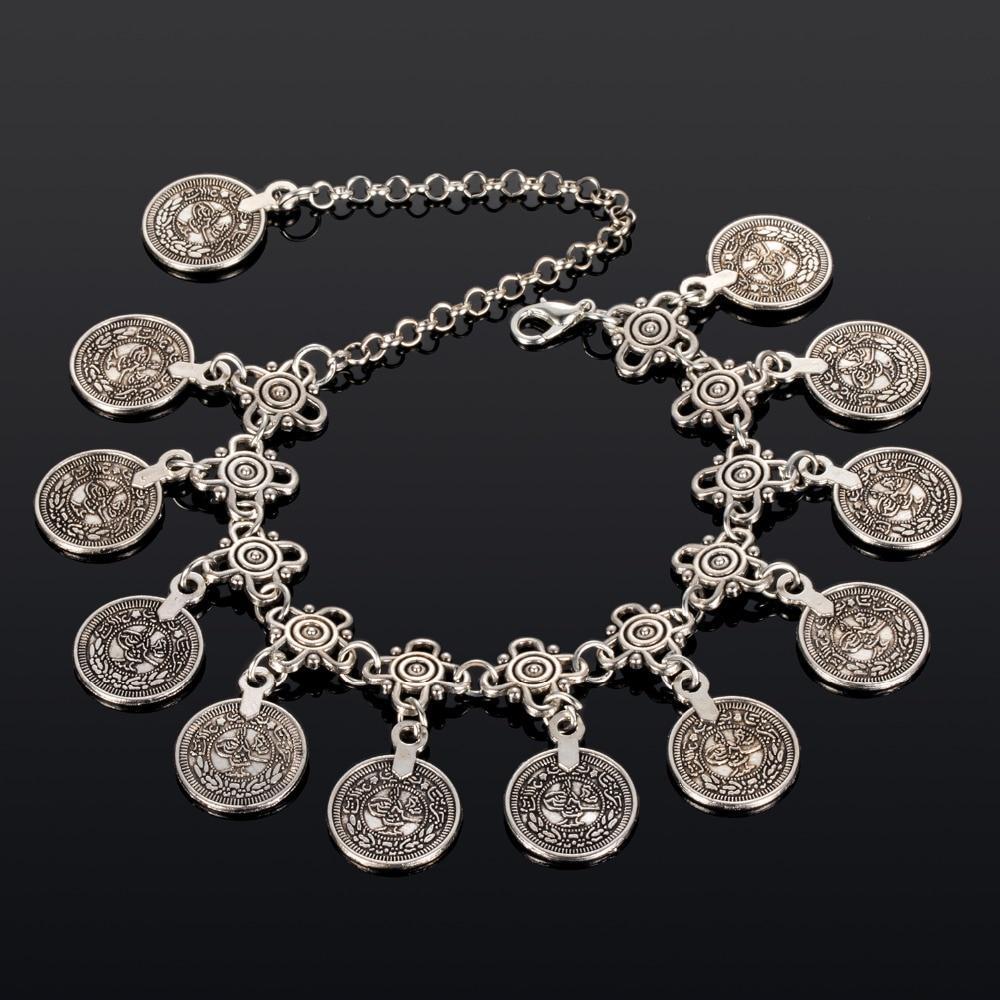 2024 богемный металлический браслет с кисточками, роскошный браслет на щиколотке с подвеской в ​​виде монеты для женщин, вечерние подарочные ювелирные изделия