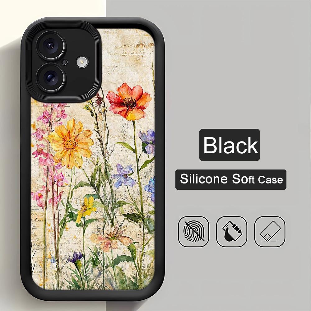 Чехол для телефона с подсолнухом для IPhone 17 Air 16 15 14 13 12 11 Pro Max Ударопрочный силиконовый чехол для IPhone 16 15 14 Plus