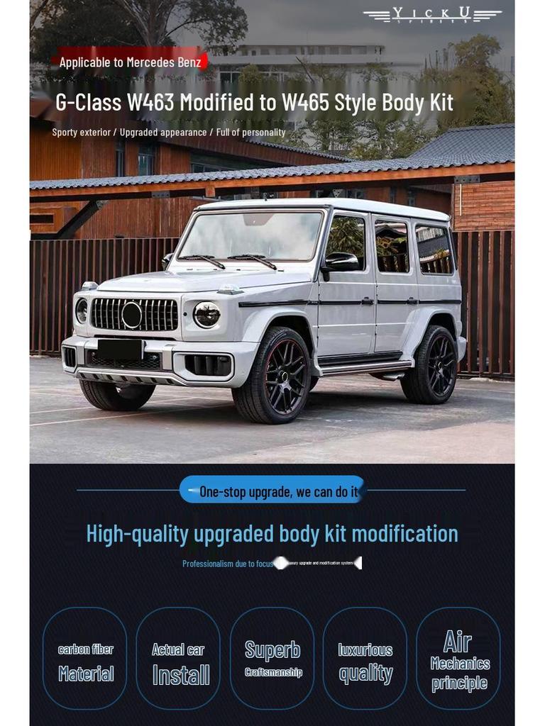M-B G-Class W463 Upgrade Kit: Front/Rear Bumpers, Headlights, Fender, Hood
