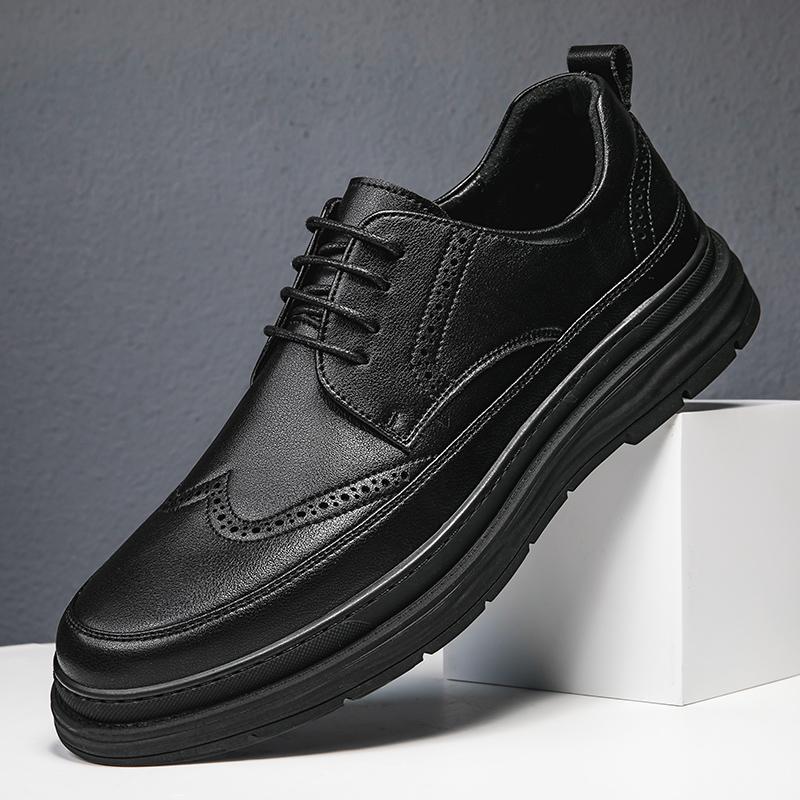 Классические мужские туфли из натуральной кожи, роскошные брендовые мужские туфли-оксфорды, универсальная обувь на платформе, броги, новые британские повседневные кроссовки