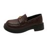 British Style Autumn 2024 New Shoes Autumn Black Single Shoes Platform Heightening Loafers Women's Single Shoes