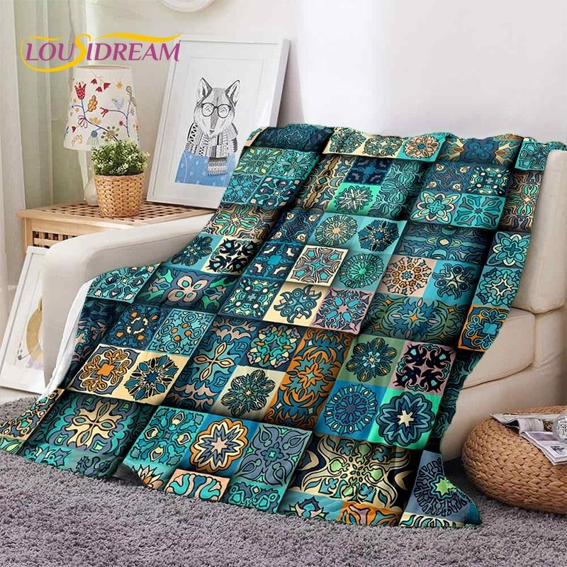 3D Lastest Nordic Turkish Bohemia Celt Soft Flannel Blankets,Throw Blanket Comfortable Blanket for Picnic Beds Sofa Home Bedroom