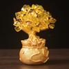 Golden Money Tree Ornament Bring Good Luck Fortune Lucky Bag Tree Resin