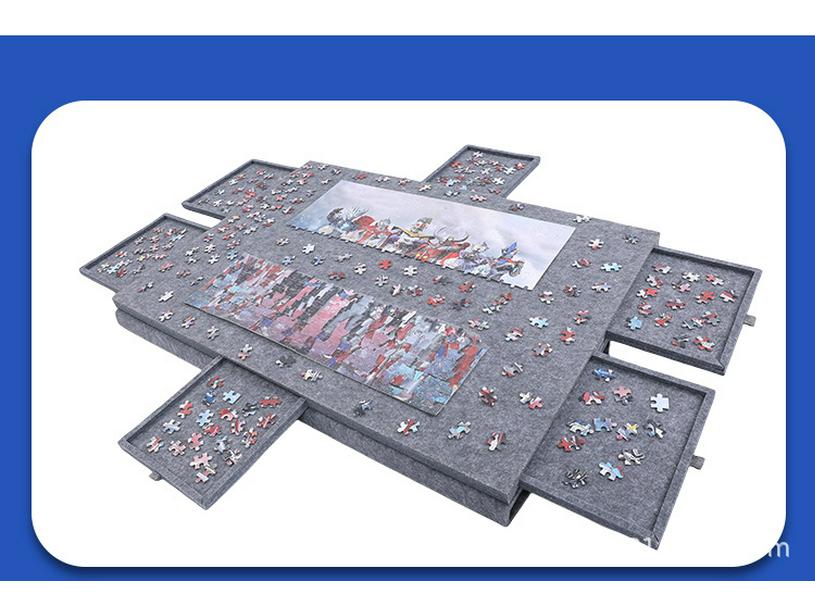 Фетровая доска для сортировки пазлов с 6 ящиками - Нескользящая, Складная, Наклонная Детский мольберт.