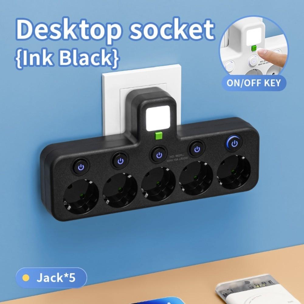 Wall Mounted Wall Power Socket 2/ 3 / 4/ 5 Plugs Power Strip Durable Socket Adapter Home Offices