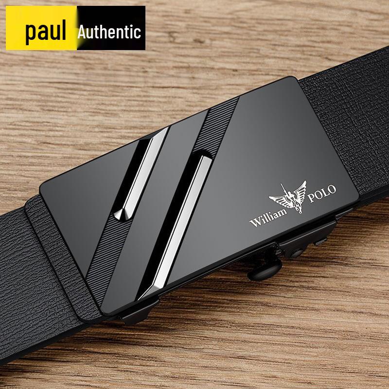 Мужской ремень из натуральной кожи Emperor Paul с автоматической пряжкой - Молодежный минималистичный дизайн