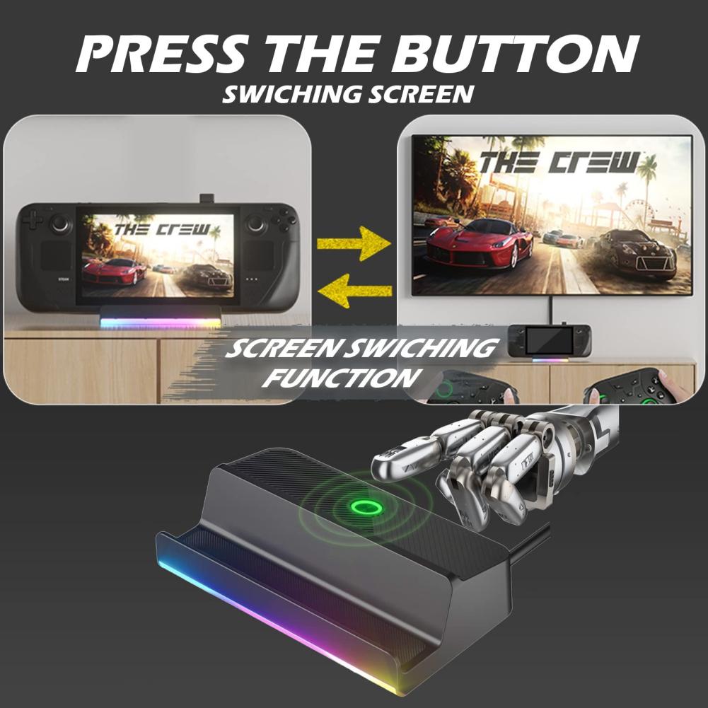 Док-станция Steam 5-в-1 для зарядки Valve Steam Deck с выходом HDMI TV 4K@60 Гц