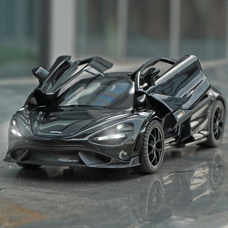 Металлическая литая модель автомобиля Mclaren 765LT Supercar Series в масштабе 1/32, изысканные декоративные украшения, подарки для парня, сделанные своими руками