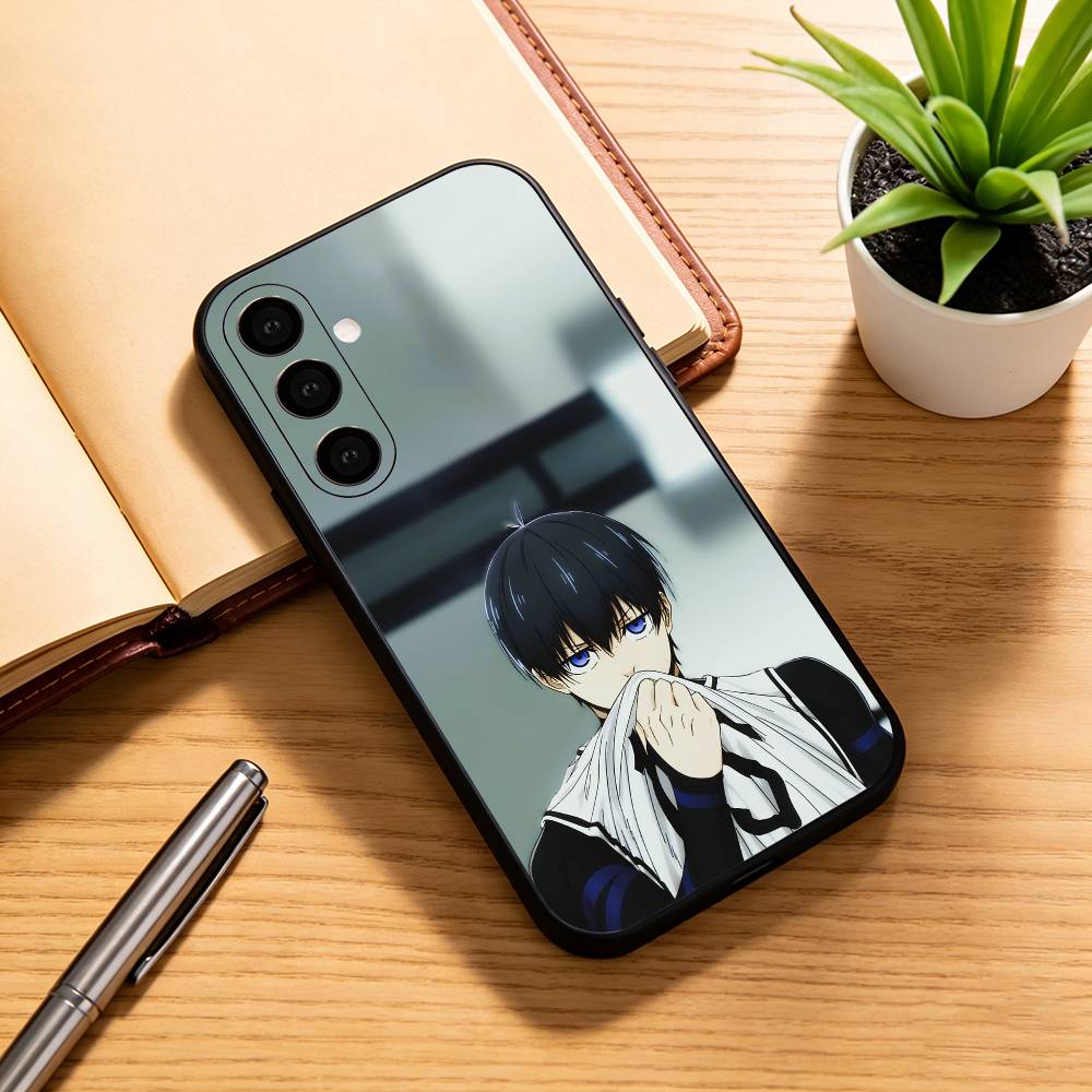 Аниме B-blue L-Lock Чехол для телефона для Samsung Galaxy A73,A72,A71,A70,A53,A52,A51,Мягкий силиконовый черный чехол